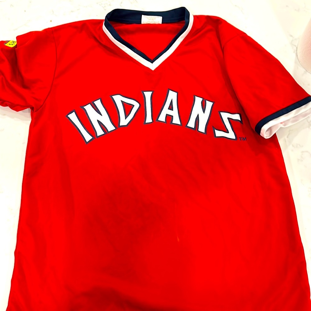 Cleveland Indians 1976 Cooperstown Throwback replica Red Away Jersey - XL